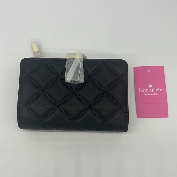 Kate Spade Natalia Medium Compact Bifold Wallet Black - Picture 2 of 13